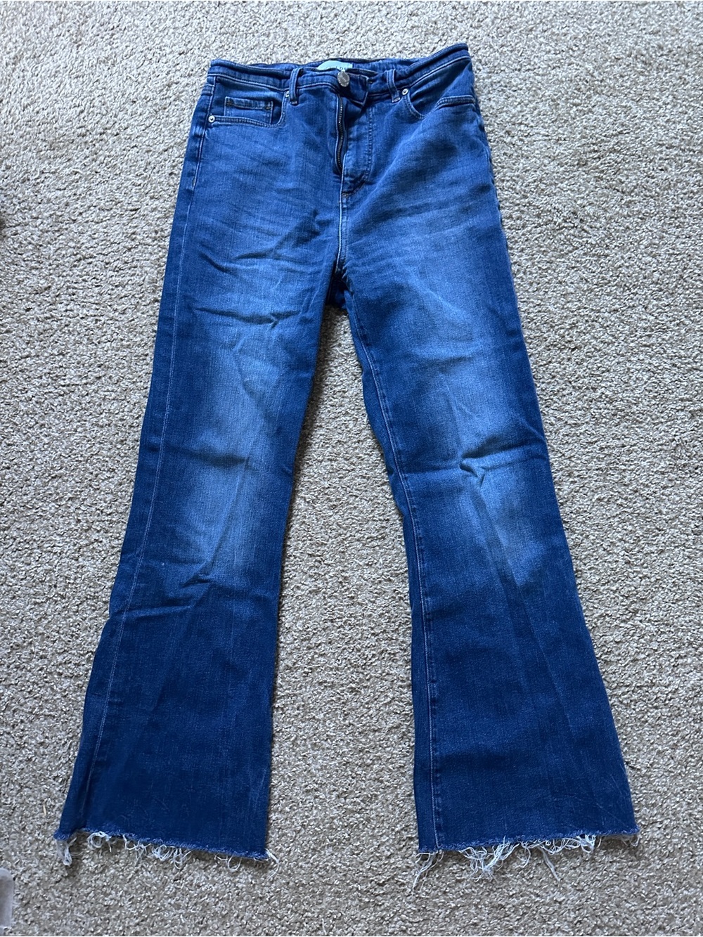 Loft Dark Blue Flared Jeans - Classic Stretch Denim